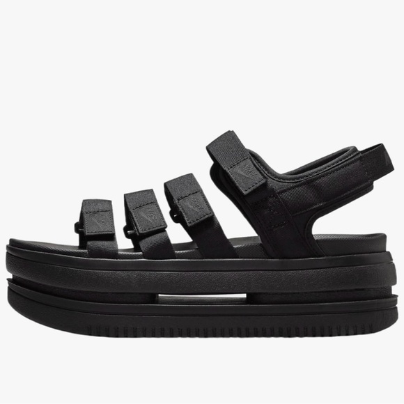 NIB Nike Icon Classic Platform Sandals in Black Size 9 - Picture 2 of 8